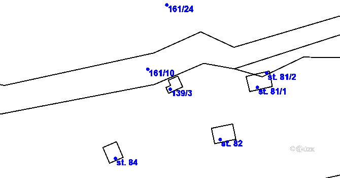 Parcela st. 139/3 v KÚ Svárov u Unhoště, Katastrální mapa