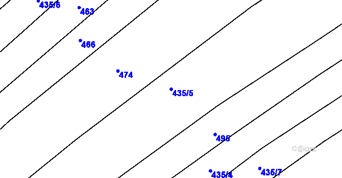 Parcela st. 435/5 v KÚ Svárov u Uherského Hradiště, Katastrální mapa