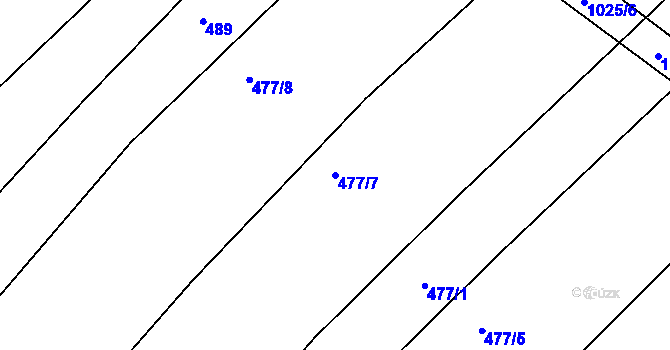 Parcela st. 477/7 v KÚ Svárov u Uherského Hradiště, Katastrální mapa