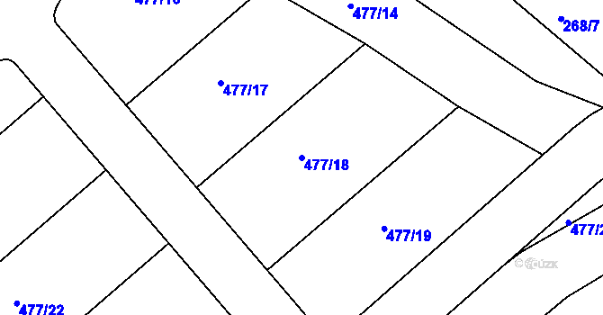 Parcela st. 477/18 v KÚ Svárov u Uherského Hradiště, Katastrální mapa