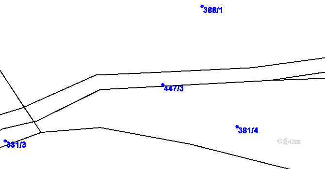 Parcela st. 447/3 v KÚ Milíkovice, Katastrální mapa