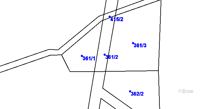 Parcela st. 361/2 v KÚ Svaryšov, Katastrální mapa