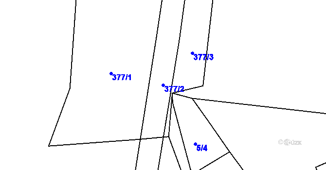 Parcela st. 377/2 v KÚ Svaryšov, Katastrální mapa