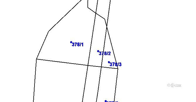 Parcela st. 378/2 v KÚ Svaryšov, Katastrální mapa