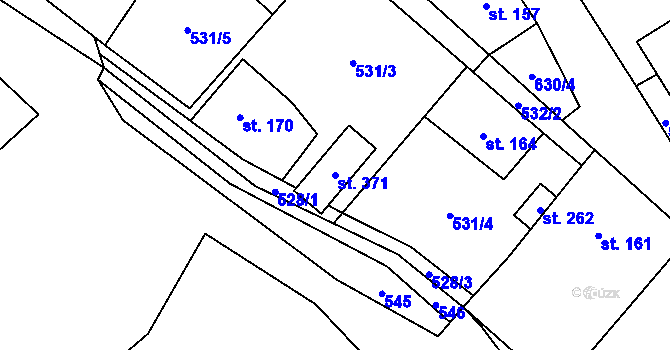 Parcela st. 371 v KÚ Svatá, Katastrální mapa