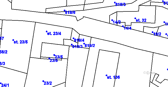 Parcela st. 819/2 v KÚ Svatá Maří, Katastrální mapa