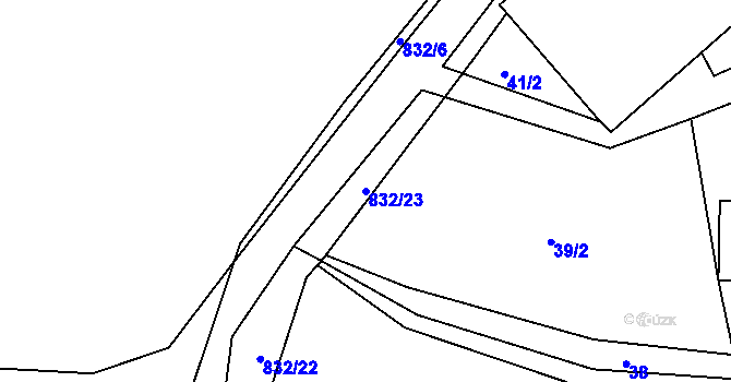Parcela st. 832/23 v KÚ Svatá Maří, Katastrální mapa