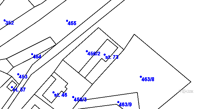 Parcela st. 73 v KÚ Trhonín, Katastrální mapa