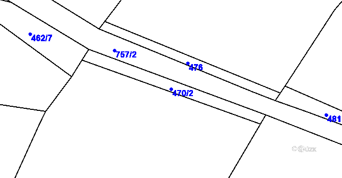 Parcela st. 470/2 v KÚ Trhonín, Katastrální mapa