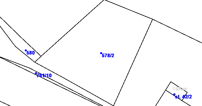 Parcela st. 578/2 v KÚ Trhonín, Katastrální mapa