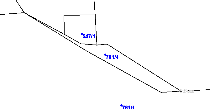 Parcela st. 761/4 v KÚ Trhonín, Katastrální mapa