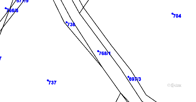 Parcela st. 768/1 v KÚ Trhonín, Katastrální mapa