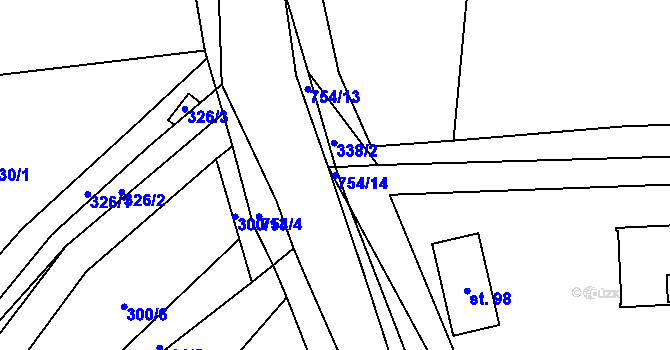 Parcela st. 754/14 v KÚ Trhonín, Katastrální mapa