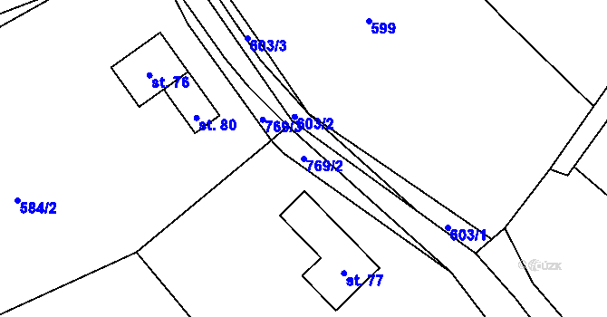 Parcela st. 769/2 v KÚ Trhonín, Katastrální mapa