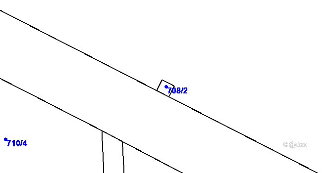 Parcela st. 708/2 v KÚ Trhonín, Katastrální mapa
