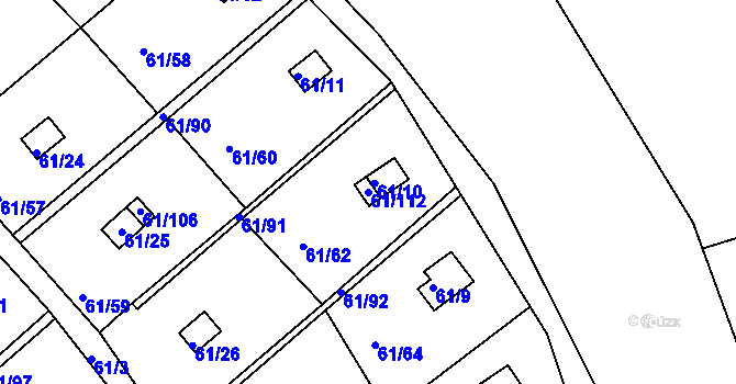 Parcela st. 61/112 v KÚ Čistá u Svatavy, Katastrální mapa