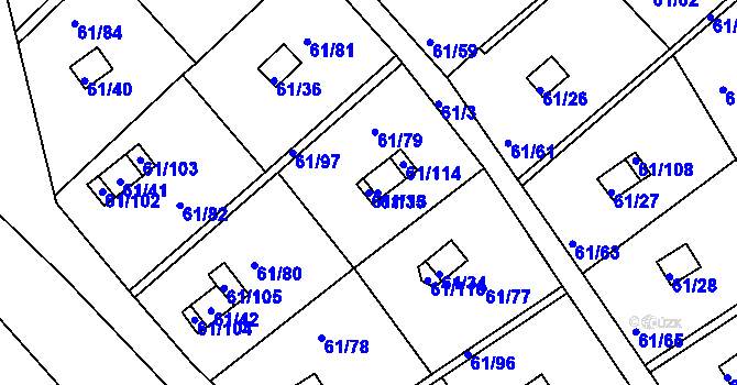 Parcela st. 61/113 v KÚ Čistá u Svatavy, Katastrální mapa