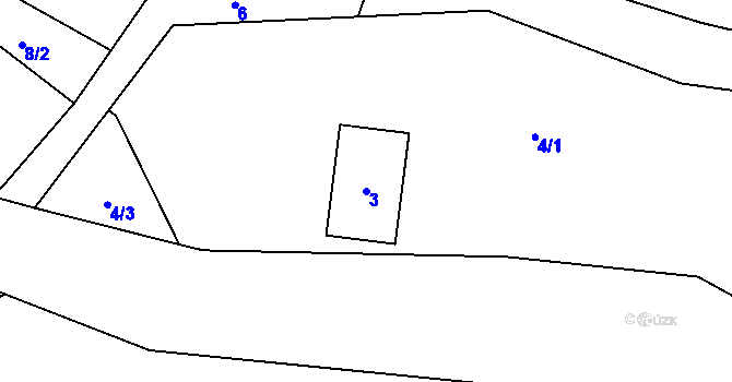 Parcela st. 3 v KÚ Čistá u Svatavy, Katastrální mapa
