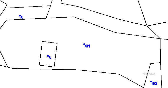 Parcela st. 4/1 v KÚ Čistá u Svatavy, Katastrální mapa