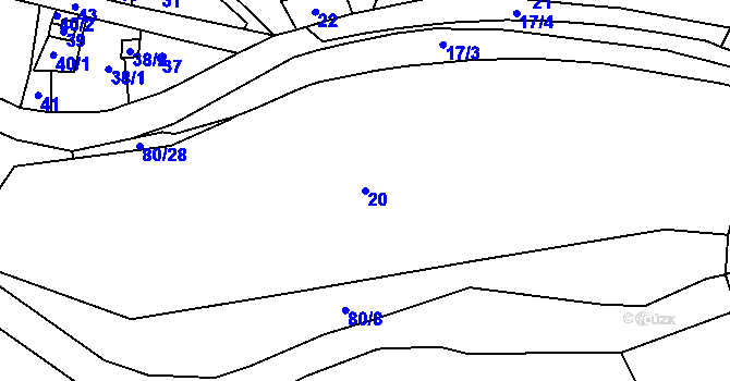 Parcela st. 20 v KÚ Čistá u Svatavy, Katastrální mapa