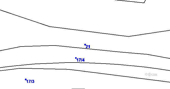 Parcela st. 21 v KÚ Čistá u Svatavy, Katastrální mapa
