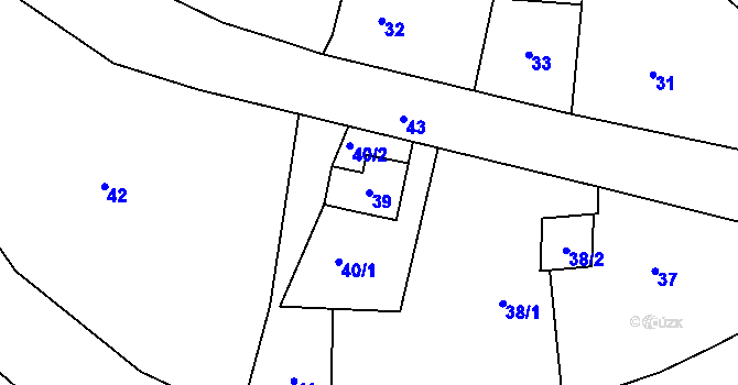 Parcela st. 39 v KÚ Čistá u Svatavy, Katastrální mapa