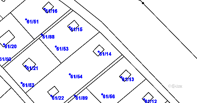 Parcela st. 61/14 v KÚ Čistá u Svatavy, Katastrální mapa