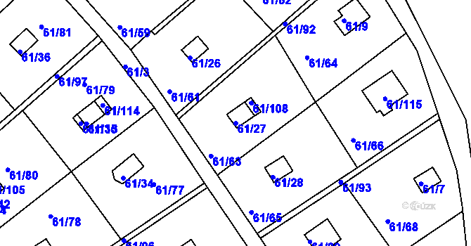 Parcela st. 61/27 v KÚ Čistá u Svatavy, Katastrální mapa