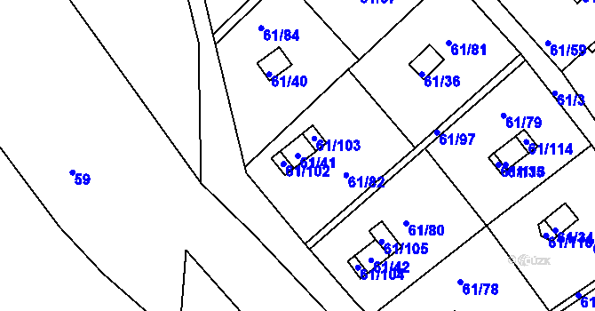 Parcela st. 61/41 v KÚ Čistá u Svatavy, Katastrální mapa