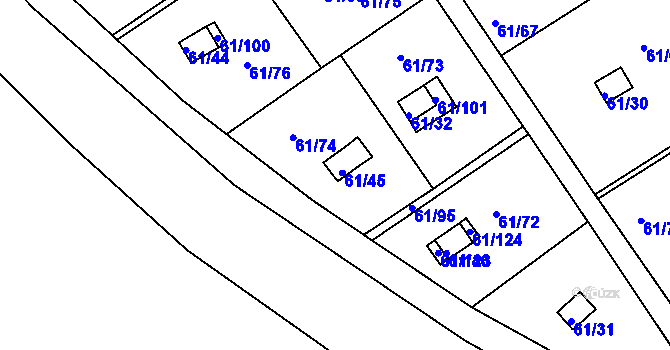 Parcela st. 61/45 v KÚ Čistá u Svatavy, Katastrální mapa