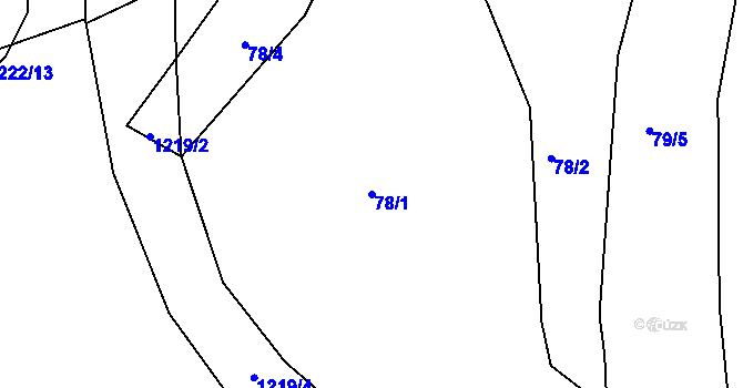 Parcela st. 78/1 v KÚ Čistá u Svatavy, Katastrální mapa