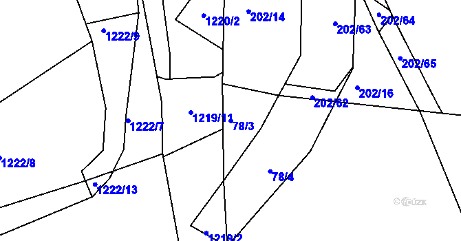 Parcela st. 78/3 v KÚ Čistá u Svatavy, Katastrální mapa