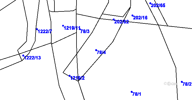 Parcela st. 78/4 v KÚ Čistá u Svatavy, Katastrální mapa