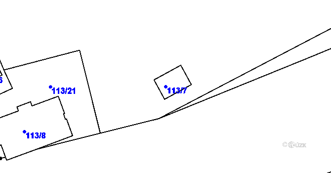 Parcela st. 113/7 v KÚ Čistá u Svatavy, Katastrální mapa