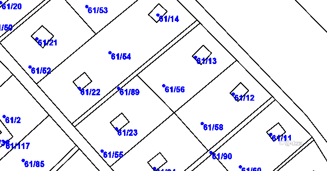 Parcela st. 61/56 v KÚ Čistá u Svatavy, Katastrální mapa