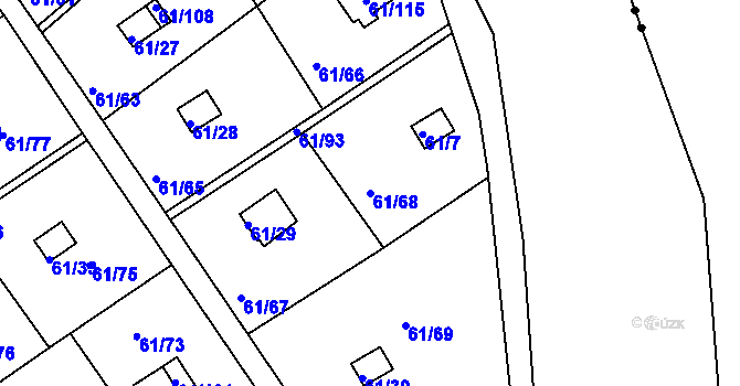 Parcela st. 61/68 v KÚ Čistá u Svatavy, Katastrální mapa