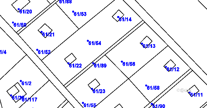 Parcela st. 61/89 v KÚ Čistá u Svatavy, Katastrální mapa