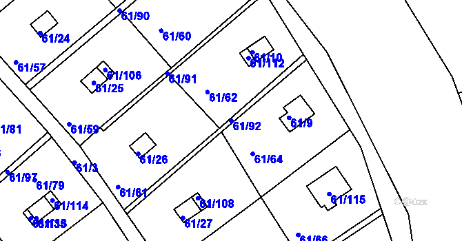 Parcela st. 61/92 v KÚ Čistá u Svatavy, Katastrální mapa