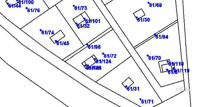 Parcela st. 61/72 v KÚ Čistá u Svatavy, Katastrální mapa