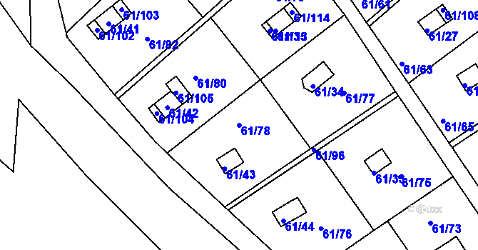 Parcela st. 61/78 v KÚ Čistá u Svatavy, Katastrální mapa
