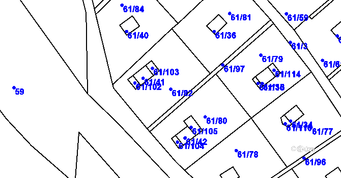Parcela st. 61/82 v KÚ Čistá u Svatavy, Katastrální mapa