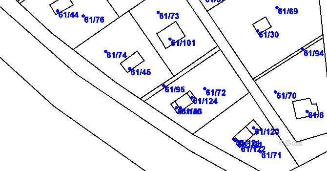 Parcela st. 61/95 v KÚ Čistá u Svatavy, Katastrální mapa