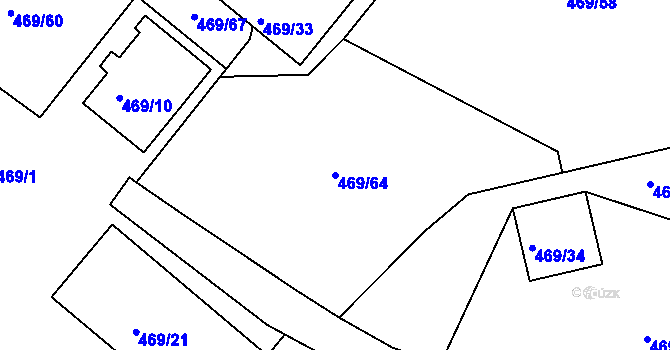Parcela st. 469/64 v KÚ Svatava, Katastrální mapa