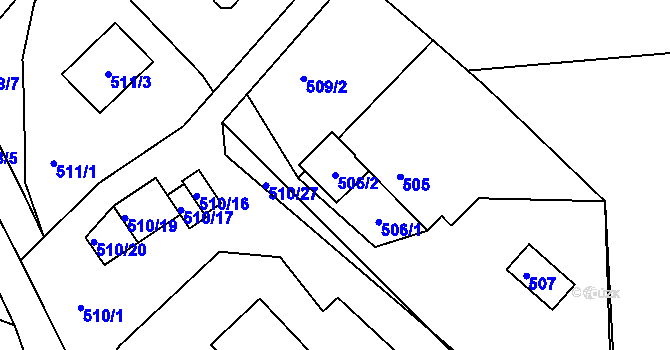 Parcela st. 506/2 v KÚ Svatava, Katastrální mapa