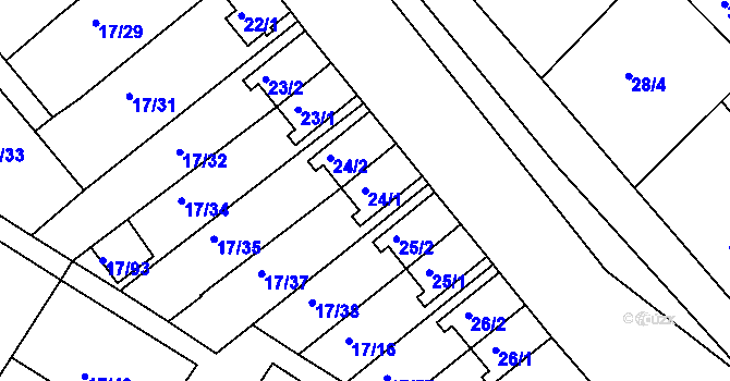 Parcela st. 24/1 v KÚ Svatava, Katastrální mapa