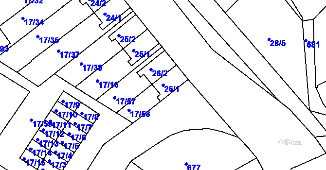 Parcela st. 26/1 v KÚ Svatava, Katastrální mapa