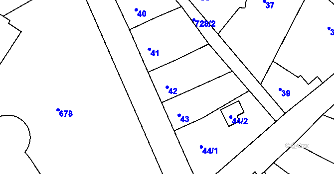 Parcela st. 42 v KÚ Svatava, Katastrální mapa