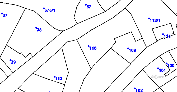 Parcela st. 110 v KÚ Svatava, Katastrální mapa
