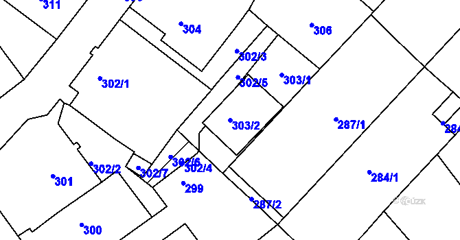 Parcela st. 303/2 v KÚ Svatava, Katastrální mapa