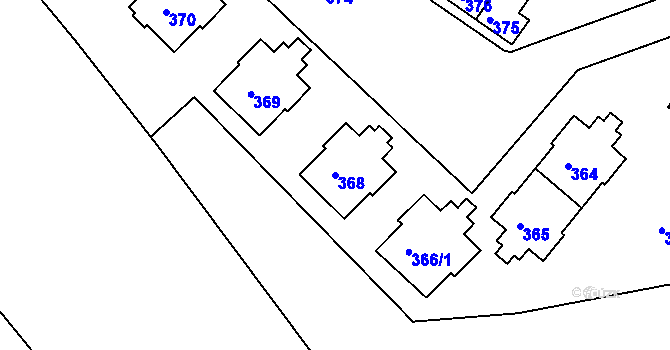Parcela st. 368 v KÚ Svatava, Katastrální mapa